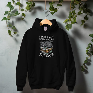 Books and cats - Unisex Cat Lovers Hoodie